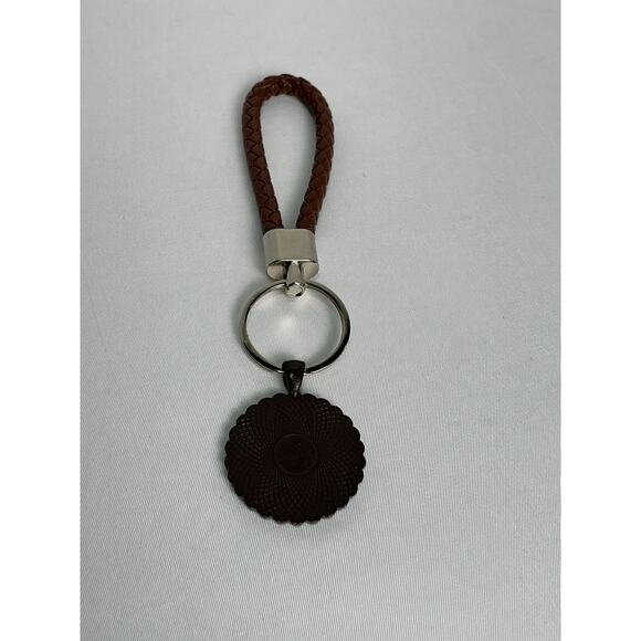 Louis Vuitton Monogram Canvas Clover Flower braided leather keychain Charm Brown - Picture 3 of 4
